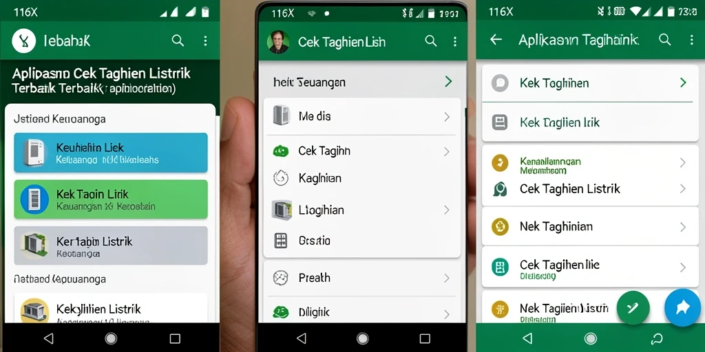 Tampilan antarmuka <strong>116X</strong> untuk cek tagihan listrik yang user-friendly.