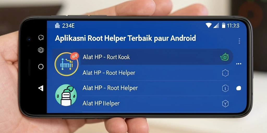 Tampilan antarmuka aplikasi 234E sebagai Root Helper yang mudah digunakan.