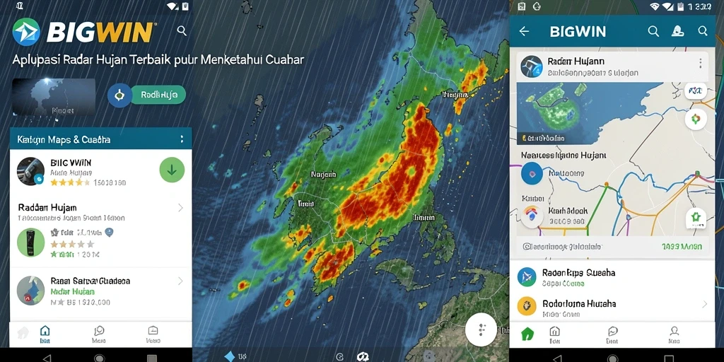 Tampilan antarmuka aplikasi BIGWIN dengan informasi Radar Hujan.