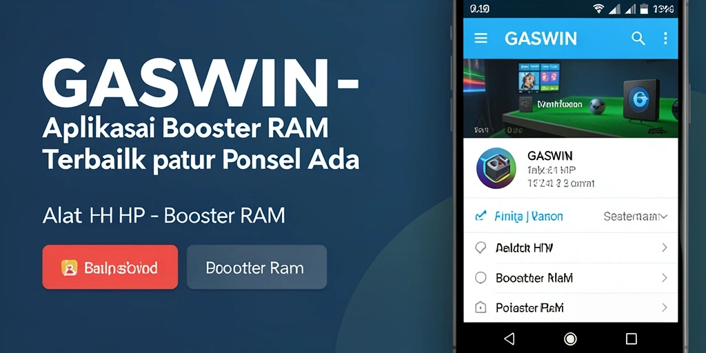 Tampilan antarmuka GASWIN dengan fitur pembersihan RAM yang mudah diakses.