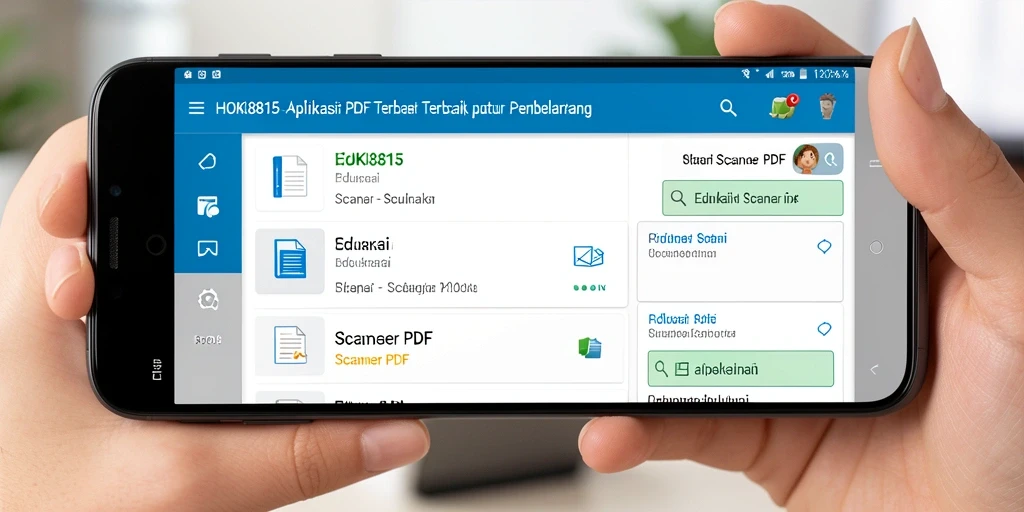 Antarmuka HOKI8815 yang ramah pengguna saat memindai dokumen PDF.