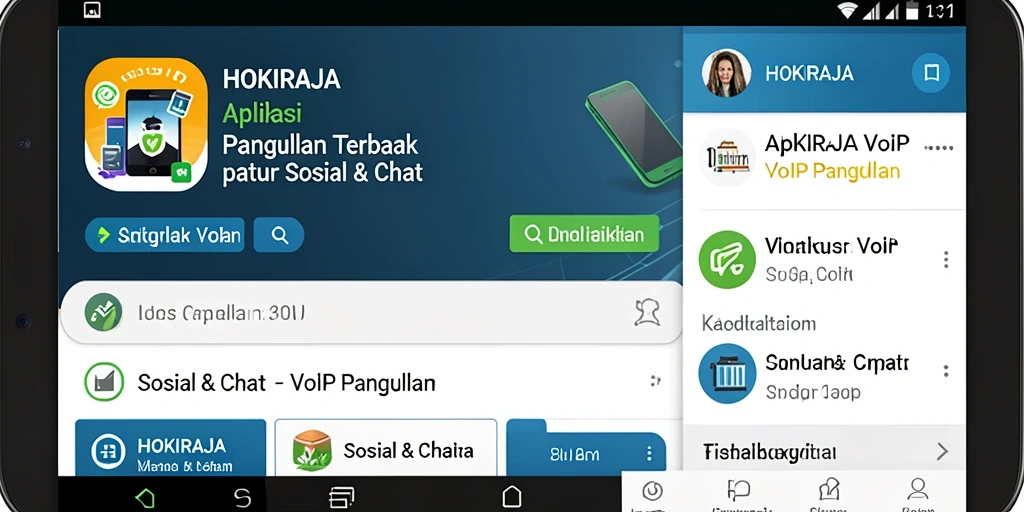Tampilan antarmuka HOKIRAJA untuk panggilan VoIP yang modern dan intuitif.