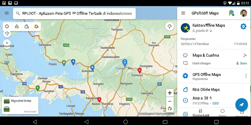 Antarmuka intuitif aplikasi RPLOOT untuk GPS Offline Maps.